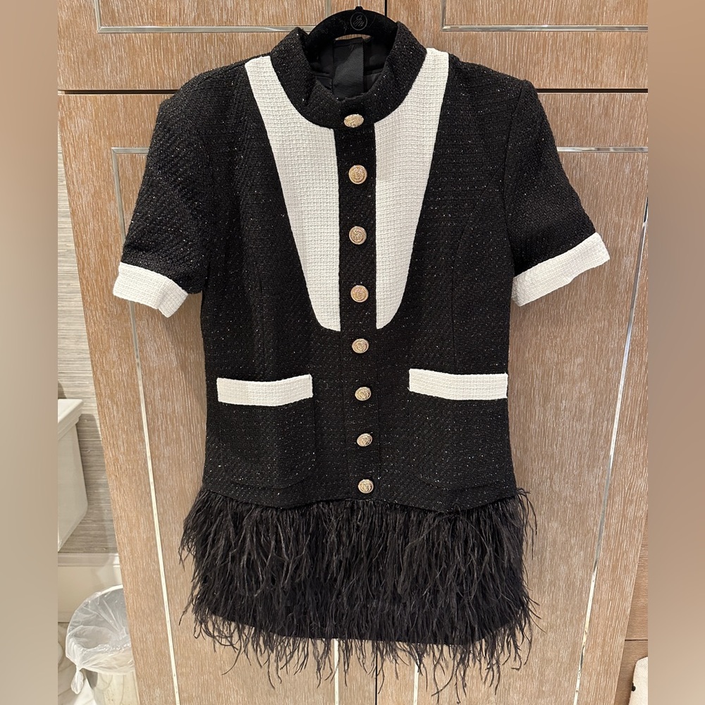 Black feather dress